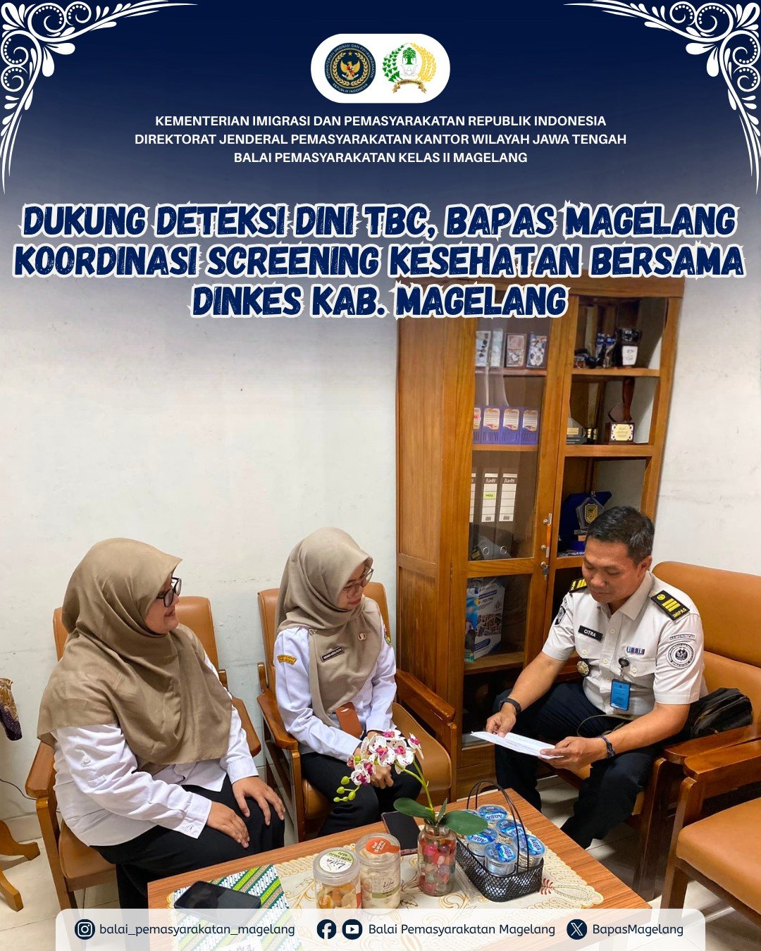 Dukung Deteksi Dini TBC, Bapas Magelang Koordinasi Screening Kesehatan Bersama Dinkes Kab. Magelang
